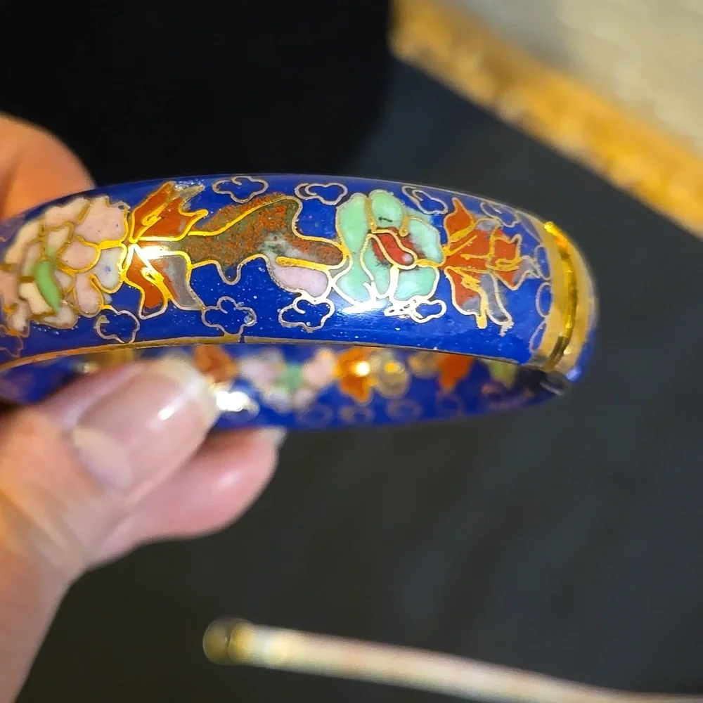 Vintage Chinese Cloissoné Bracelet - Picture 8 of 8
